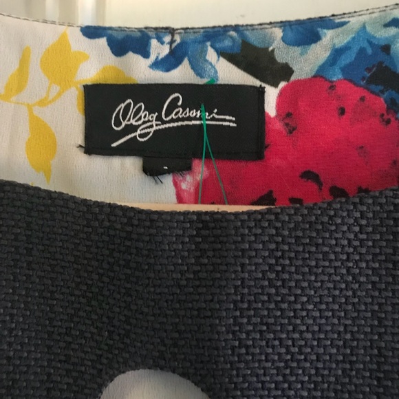 Oleg Cassini Navy Linen Shift Dress - Picture 5 of 5